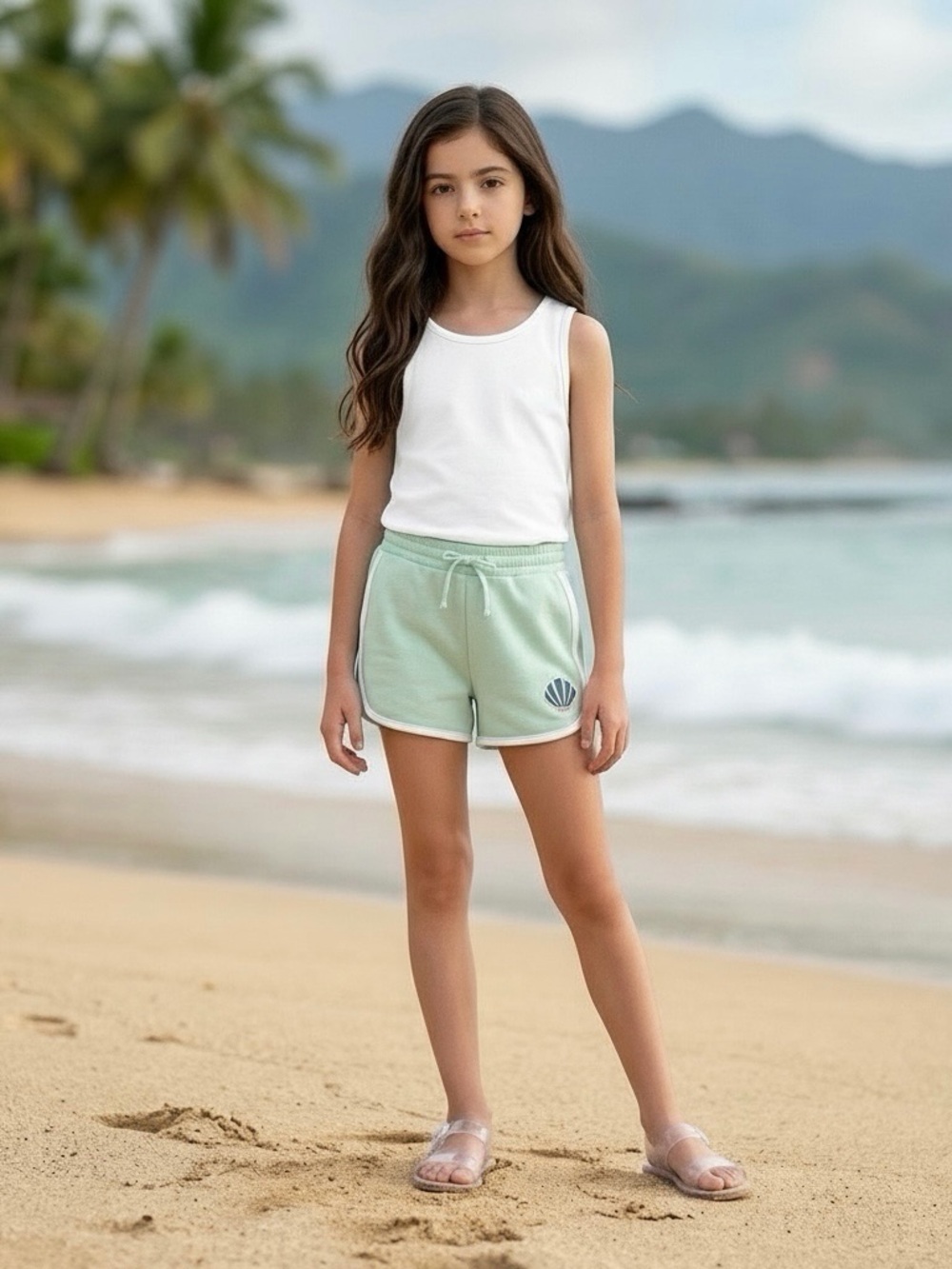 Disney x Roxy Girl Ariel Mint Green Lounge Shorts NWT Girls 14 XL